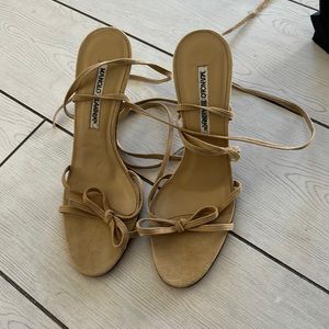 Manolo Blahnik Nude Strappy Heels